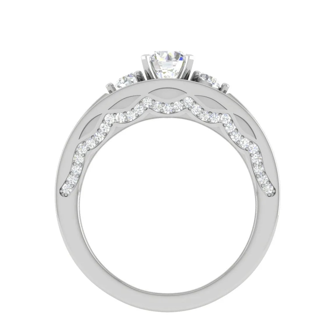 0.20 cts Solitaire Diamond Split Shank Platinum Ring JL PT RV RD 154