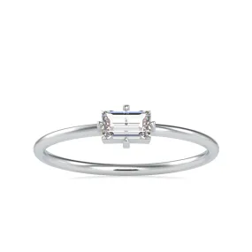 0.20cts. Baguette Diamond Platinum Solitaire Engagement Ring JL PT 0656