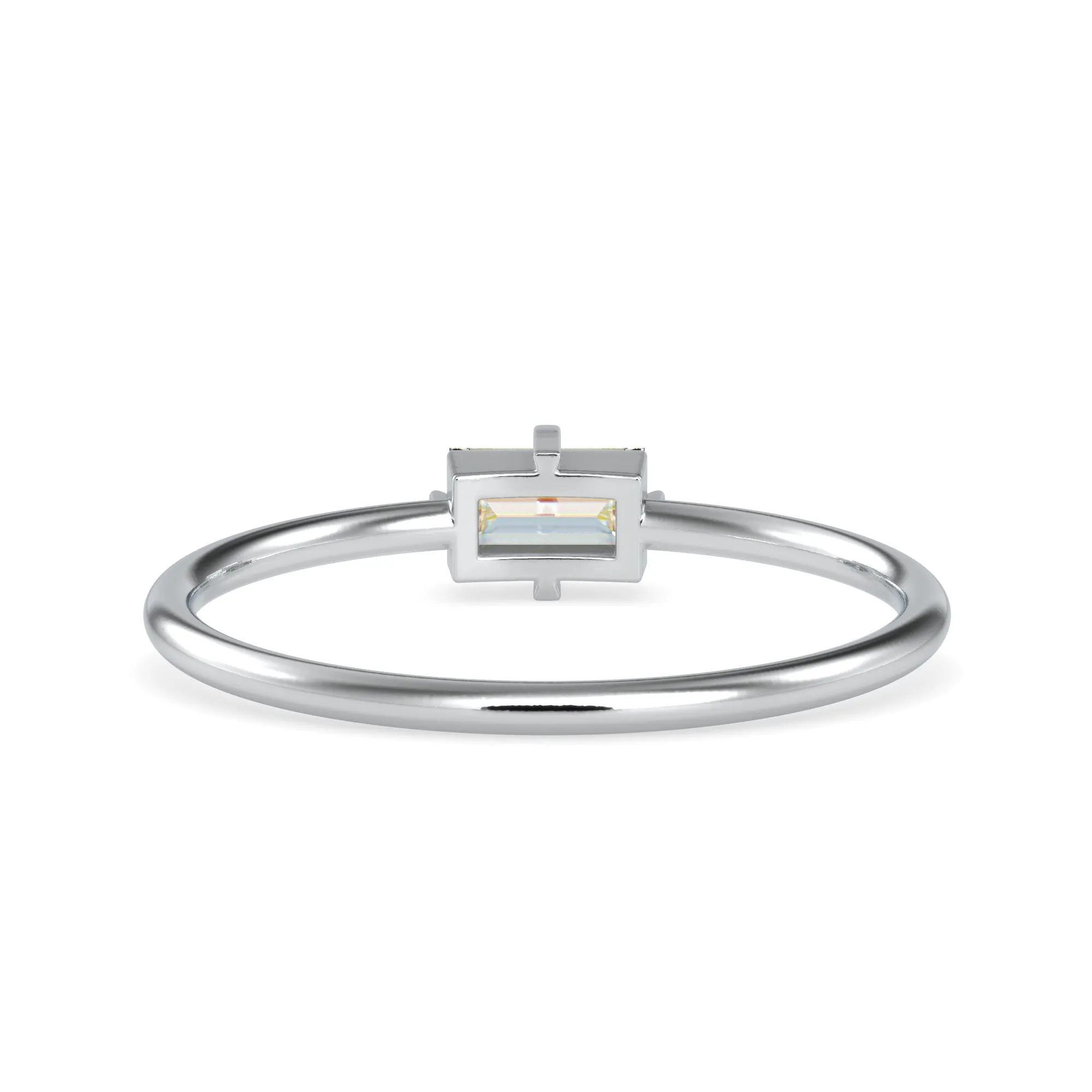 0.20cts. Baguette Diamond Platinum Solitaire Engagement Ring JL PT 0656
