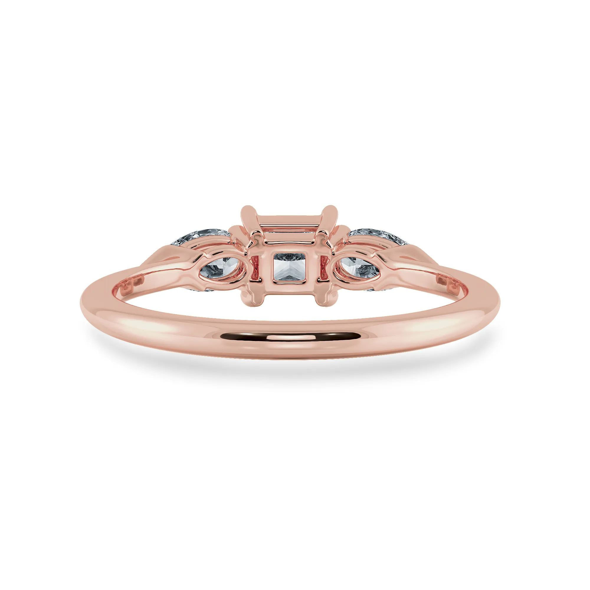 0.20cts. Princess Cut Solitaire with Pear Cut Diamond Diamond 18K Rose Gold Ring JL AU 2021R-C
