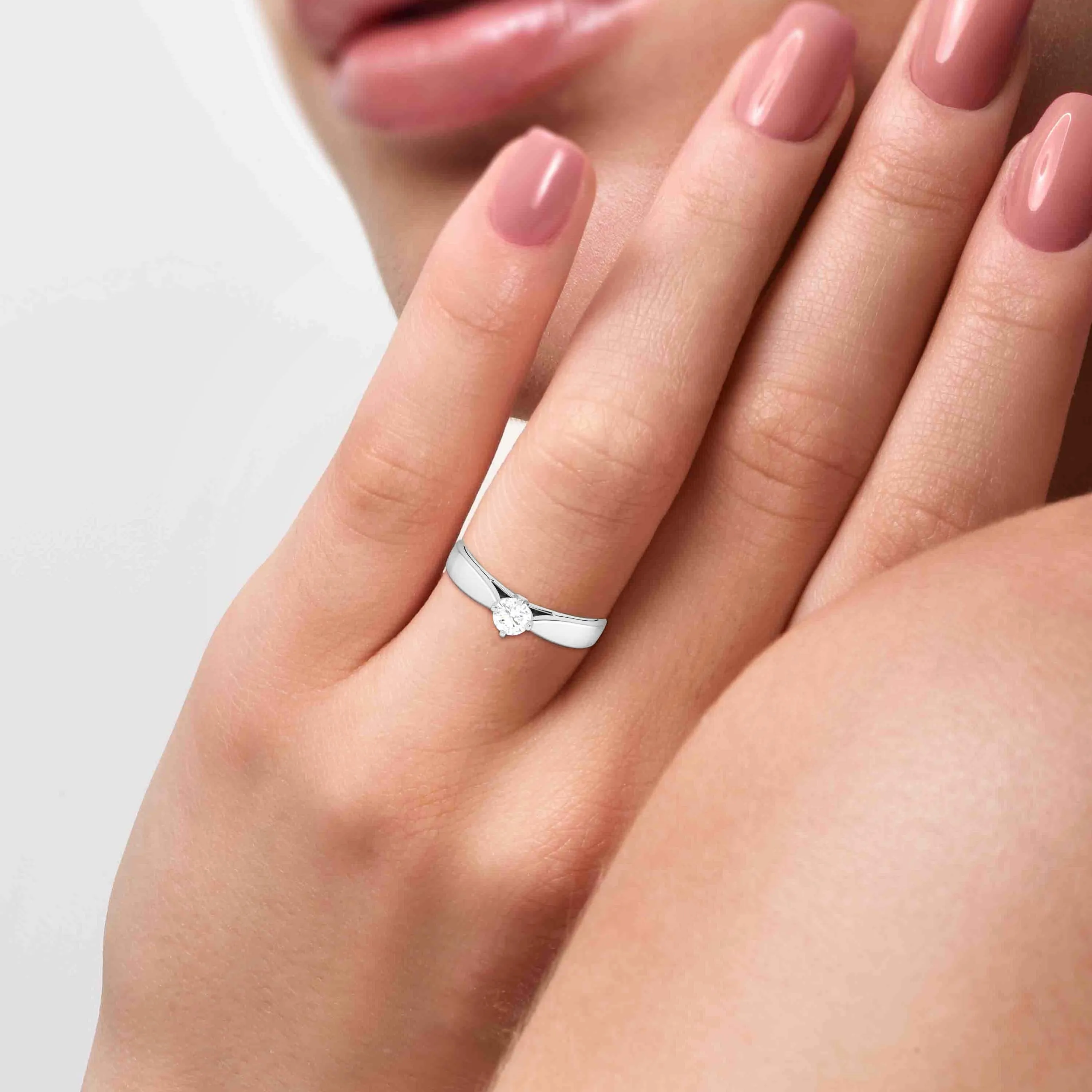 0.20cts Solitaire Platinum Engagement Ring for Women JL PT R-54
