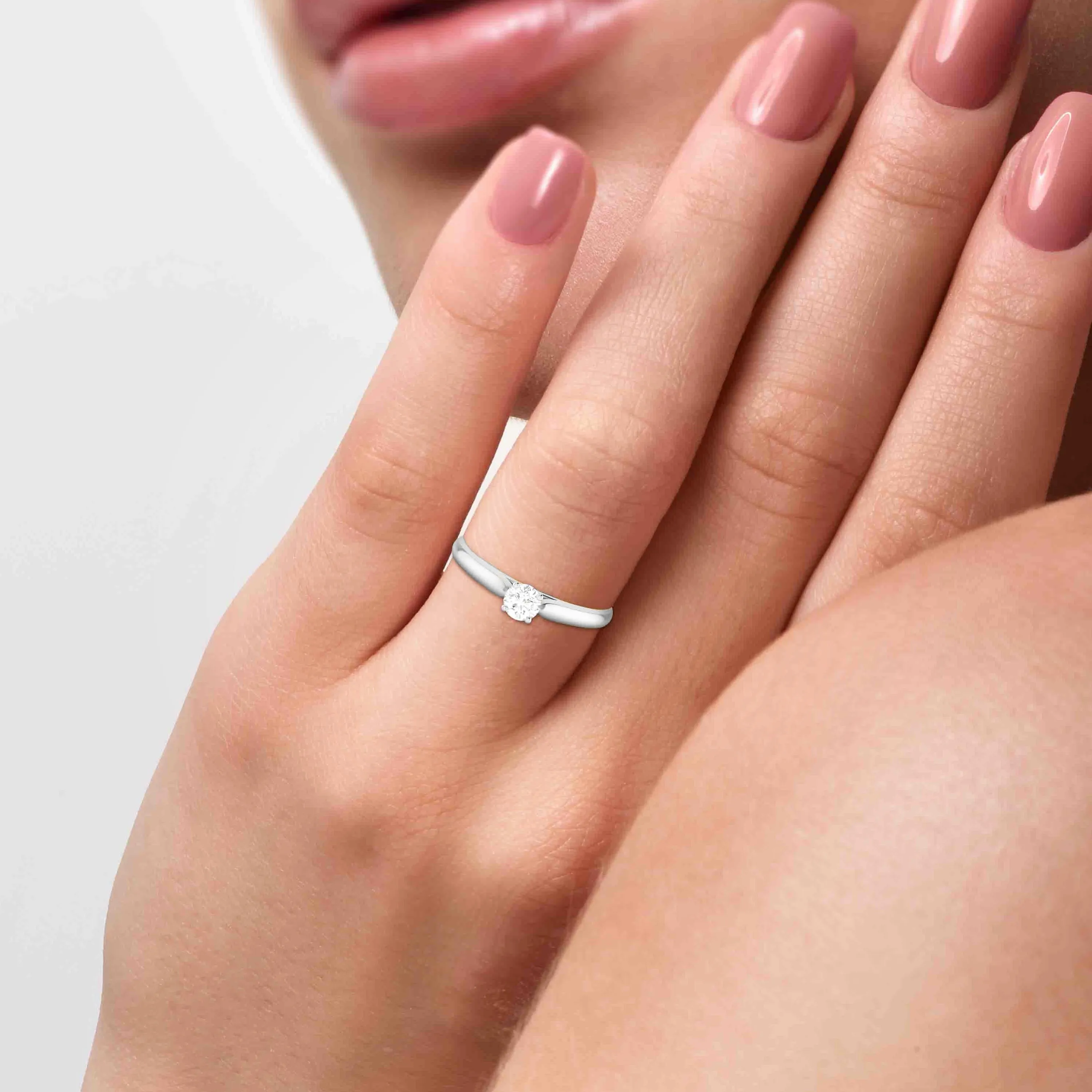 0.20cts. Solitaire Platinum Engagement Ring for Women JL PT R-56