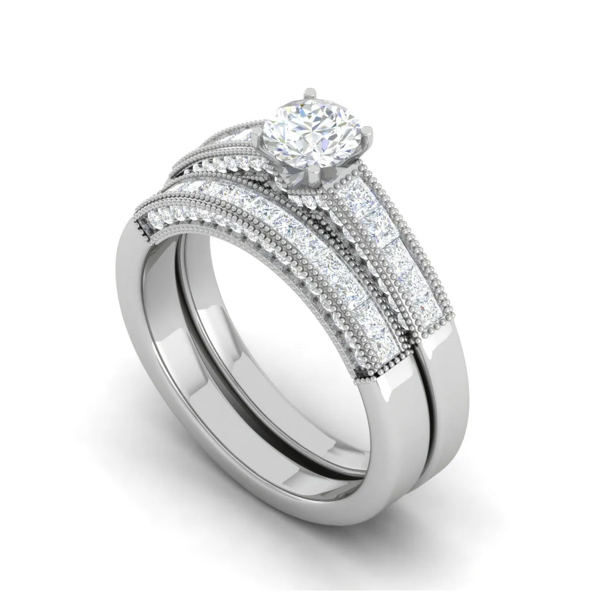 0.25 cts Solitaire with Princess cut Diamond Split Shank Platinum Ring for Women JL PT RV RD 128