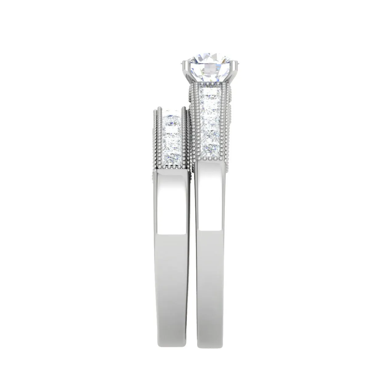 0.25 cts Solitaire with Princess cut Diamond Split Shank Platinum Ring for Women JL PT RV RD 128