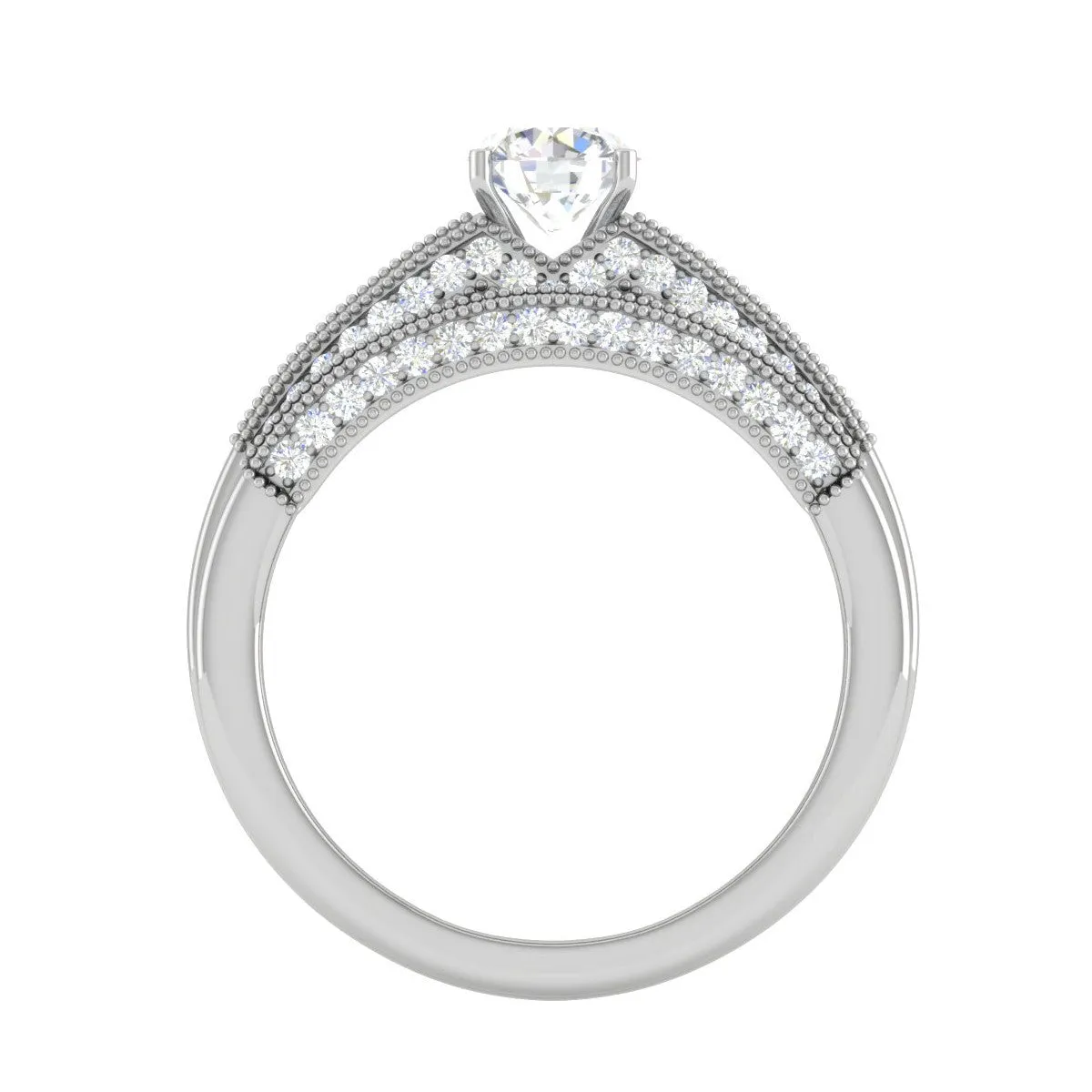 0.25 cts Solitaire with Princess cut Diamond Split Shank Platinum Ring for Women JL PT RV RD 128