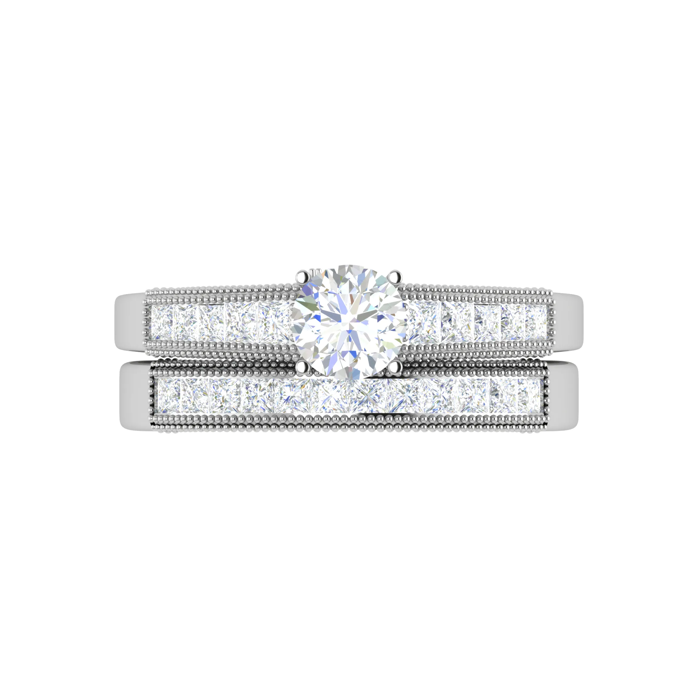0.25 cts Solitaire with Princess cut Diamond Split Shank Platinum Ring for Women JL PT RV RD 128