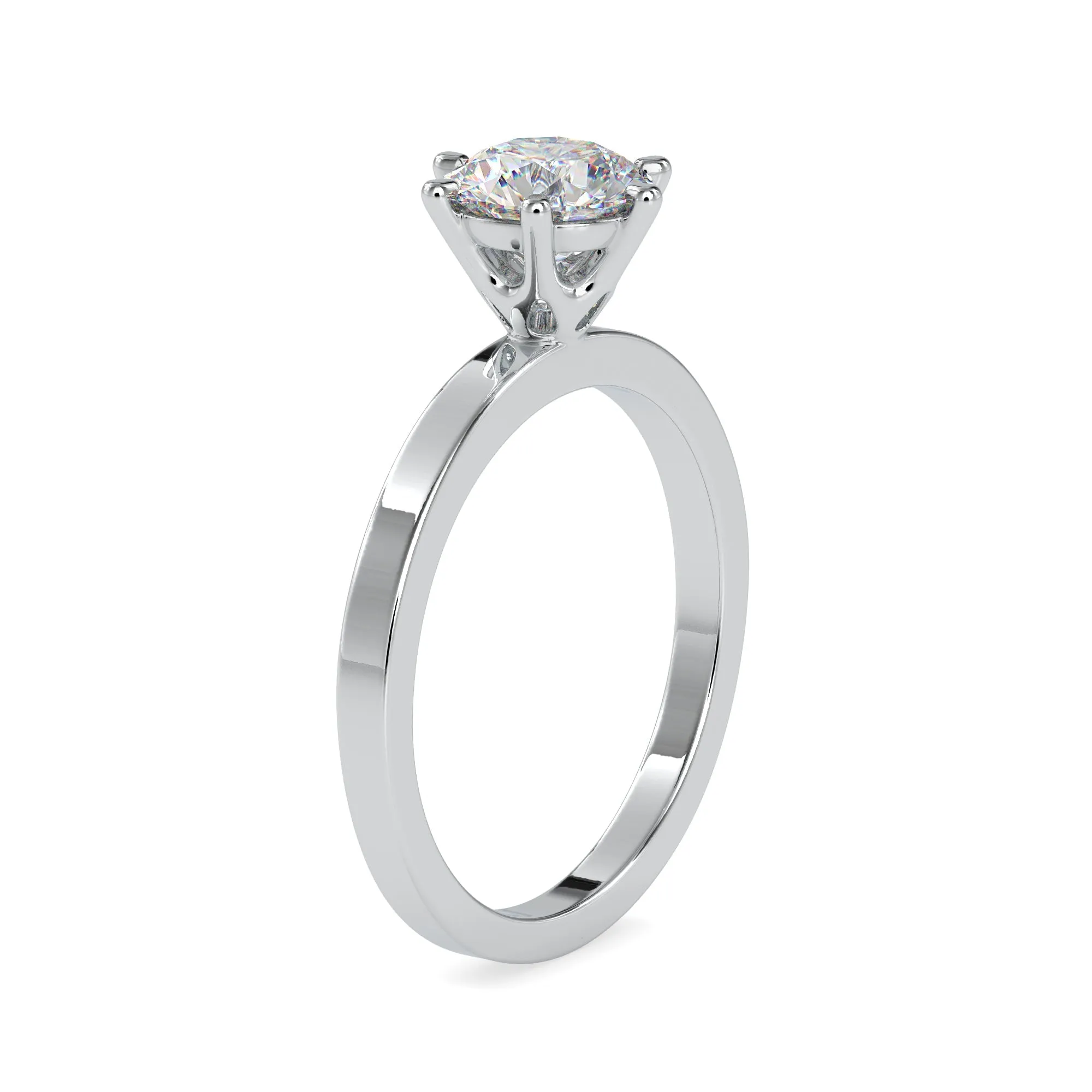 0.30 cts. Solitaire 6 Prong Platinum Engagement Ring JL PT 0020-A