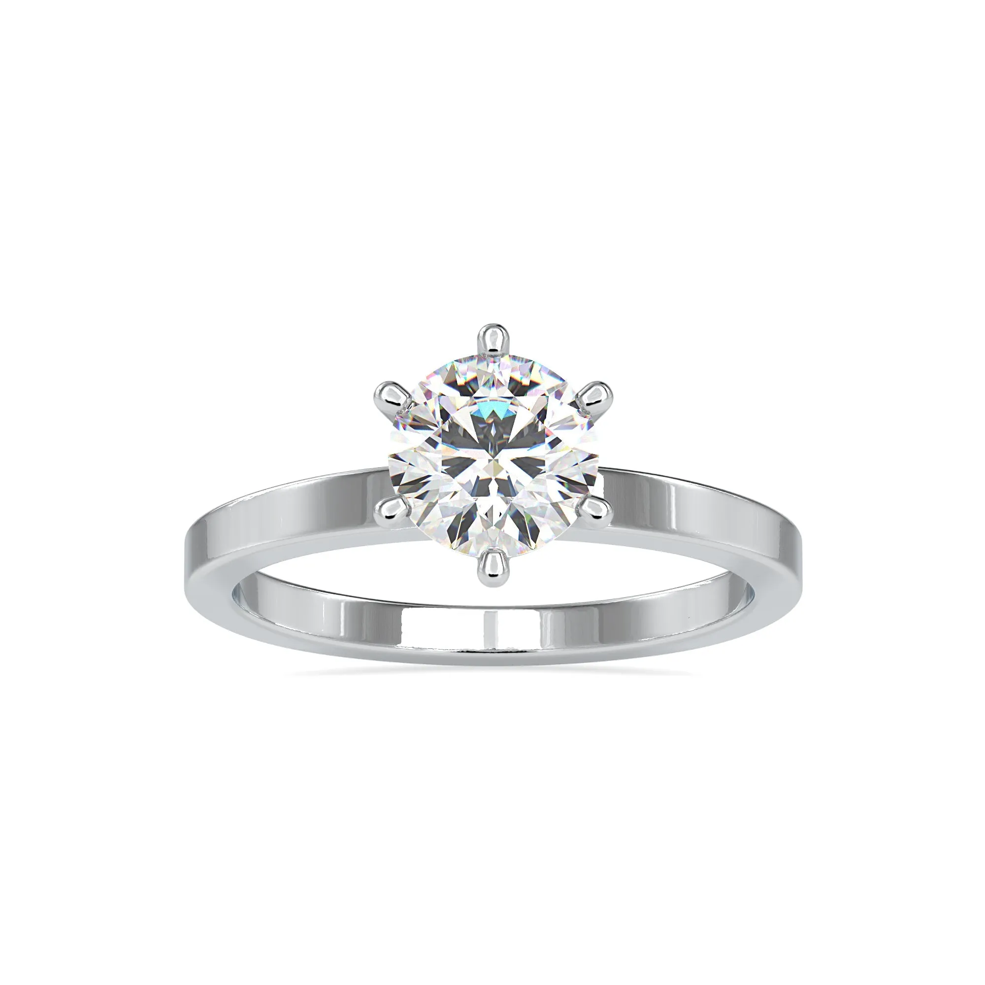 0.30 cts. Solitaire 6 Prong Platinum Engagement Ring JL PT 0020-A