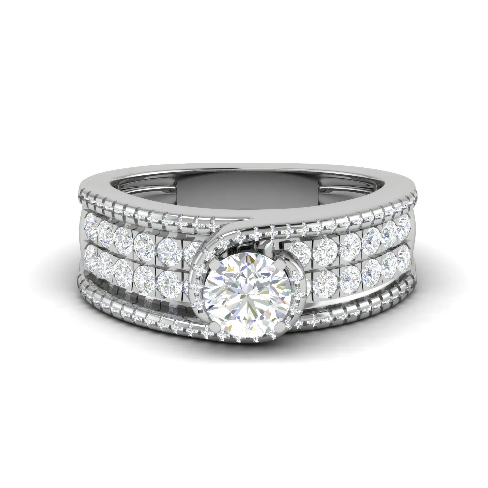 0.30 cts. Solitaire Designer Platinum Engagement Diamond Ring  for Women JL PT WB6019