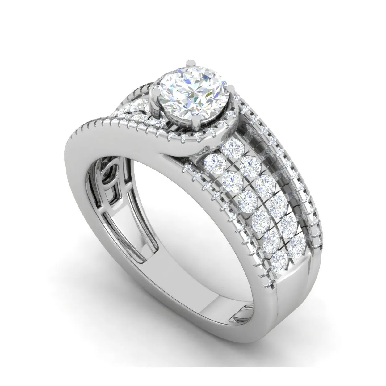 0.30 cts. Solitaire Designer Platinum Engagement Diamond Ring  for Women JL PT WB6019