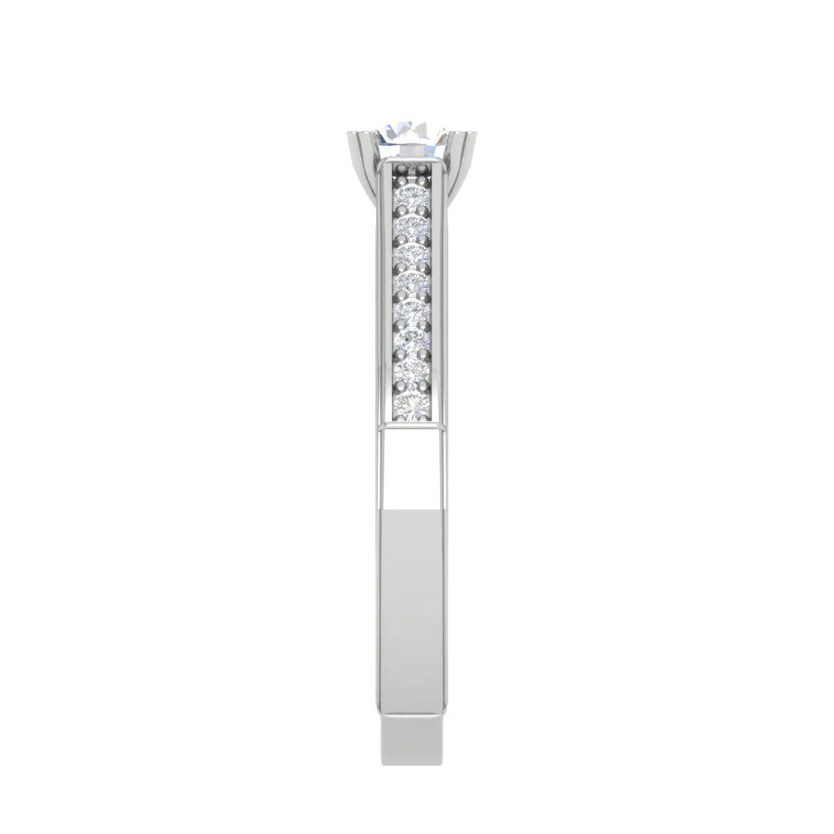 0.30 cts Solitaire Diamond Shank Platinum Ring for Women JL PT RV RD 112