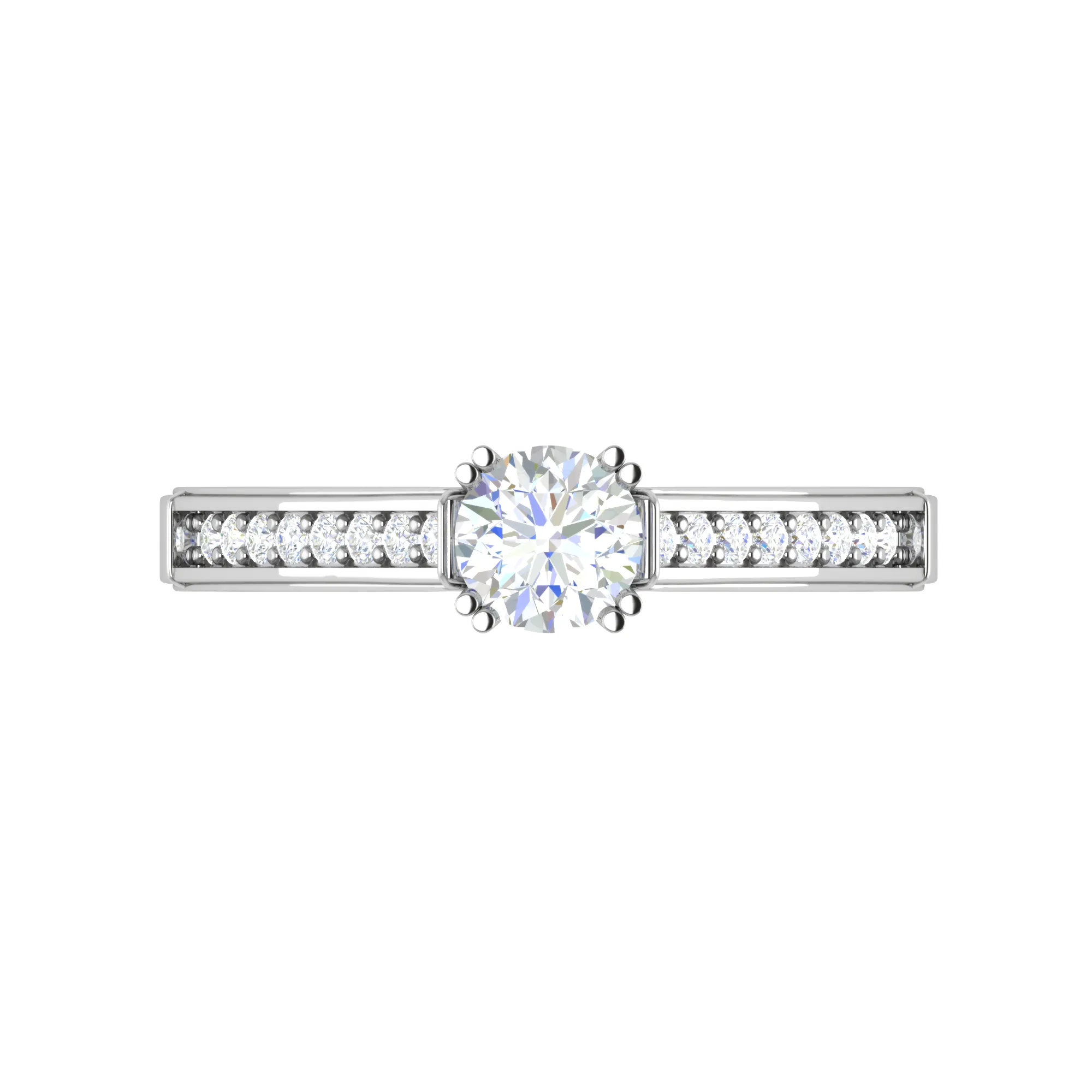 0.30 cts Solitaire Diamond Shank Platinum Ring for Women JL PT RV RD 112