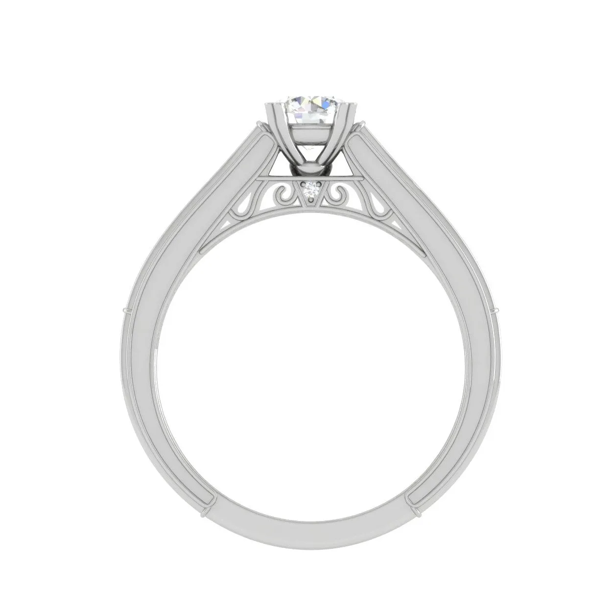 0.30 cts Solitaire Diamond Shank Platinum Ring for Women JL PT RV RD 112