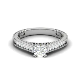 0.30 cts Solitaire Diamond Shank Platinum Ring for Women JL PT RV RD 112