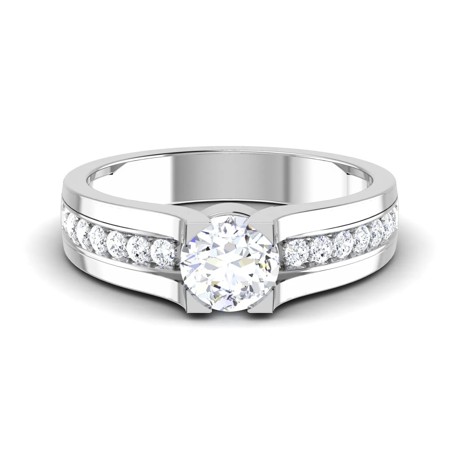 0.30 cts Solitaire Diamond Shank Platinum Ring JL PT RP PR 214