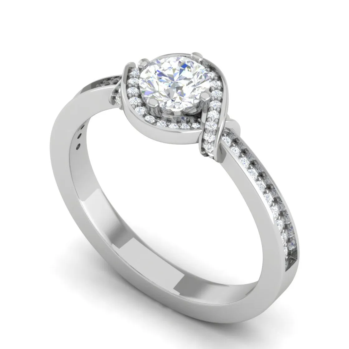 0.30 cts Solitaire Diamond Shank Platinum Ring JL PT RP RD 171