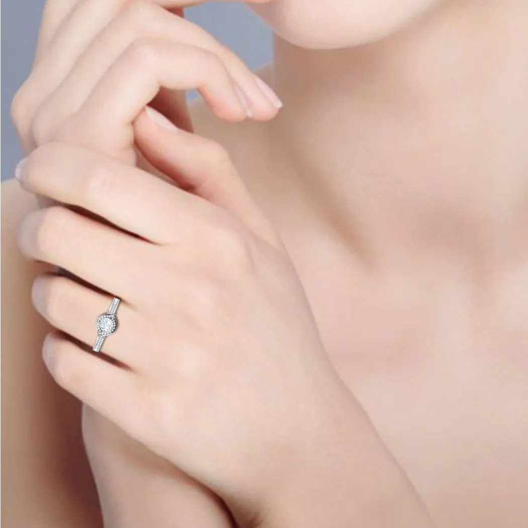 0.30 cts Solitaire Diamond Shank Platinum Ring JL PT RP RD 171