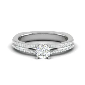0.30 cts Solitaire Diamond Split Shank Platinum Ring JL PT RP RD 169