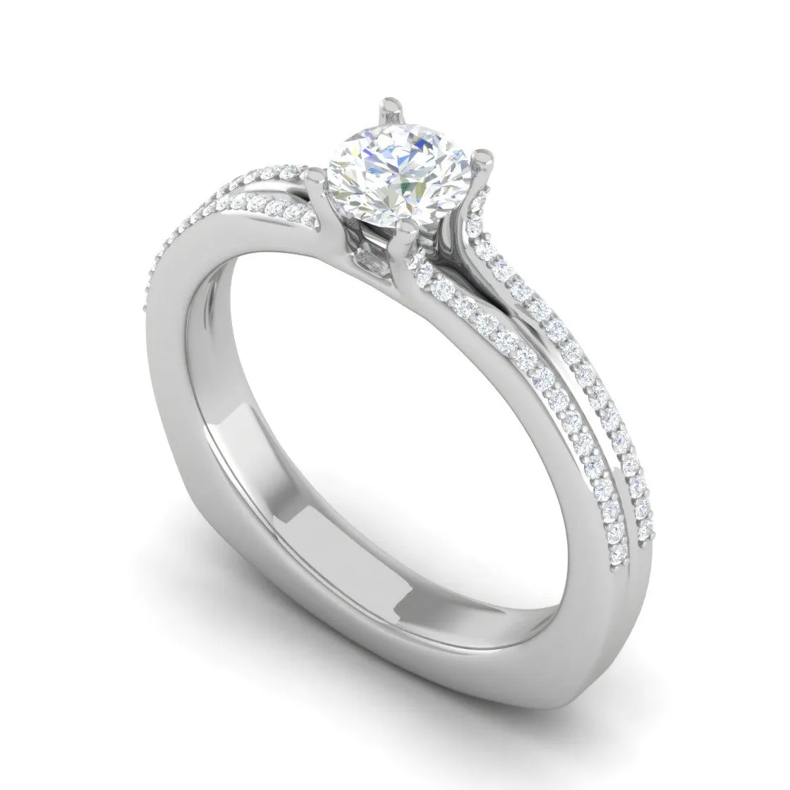 0.30 cts Solitaire Diamond Split Shank Platinum Ring JL PT RP RD 169