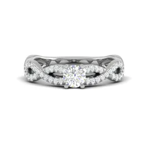 0.30 cts Solitaire Diamond Twisted Shank Platinum Ring for Women JL PT RP RD 150