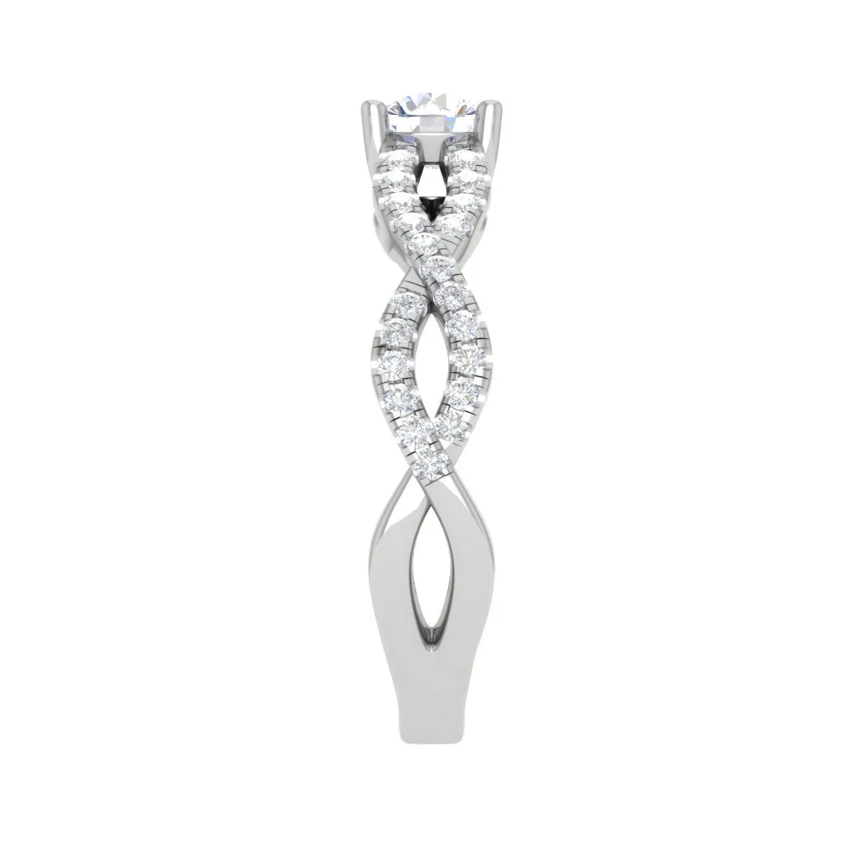 0.30 cts Solitaire Diamond Twisted Shank Platinum Ring for Women JL PT RP RD 150