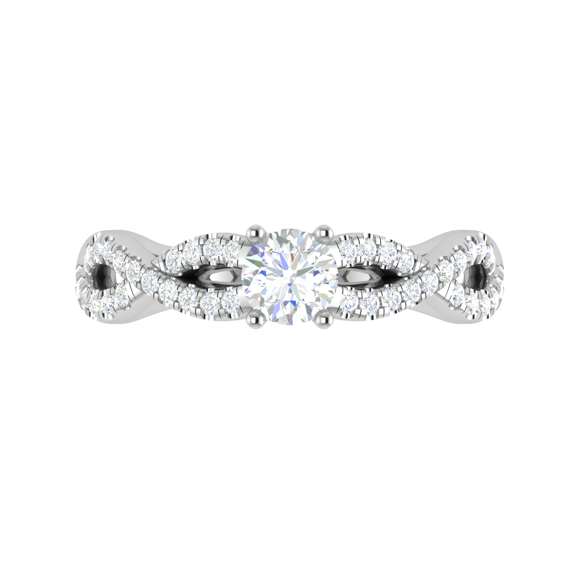 0.30 cts Solitaire Diamond Twisted Shank Platinum Ring for Women JL PT RP RD 150