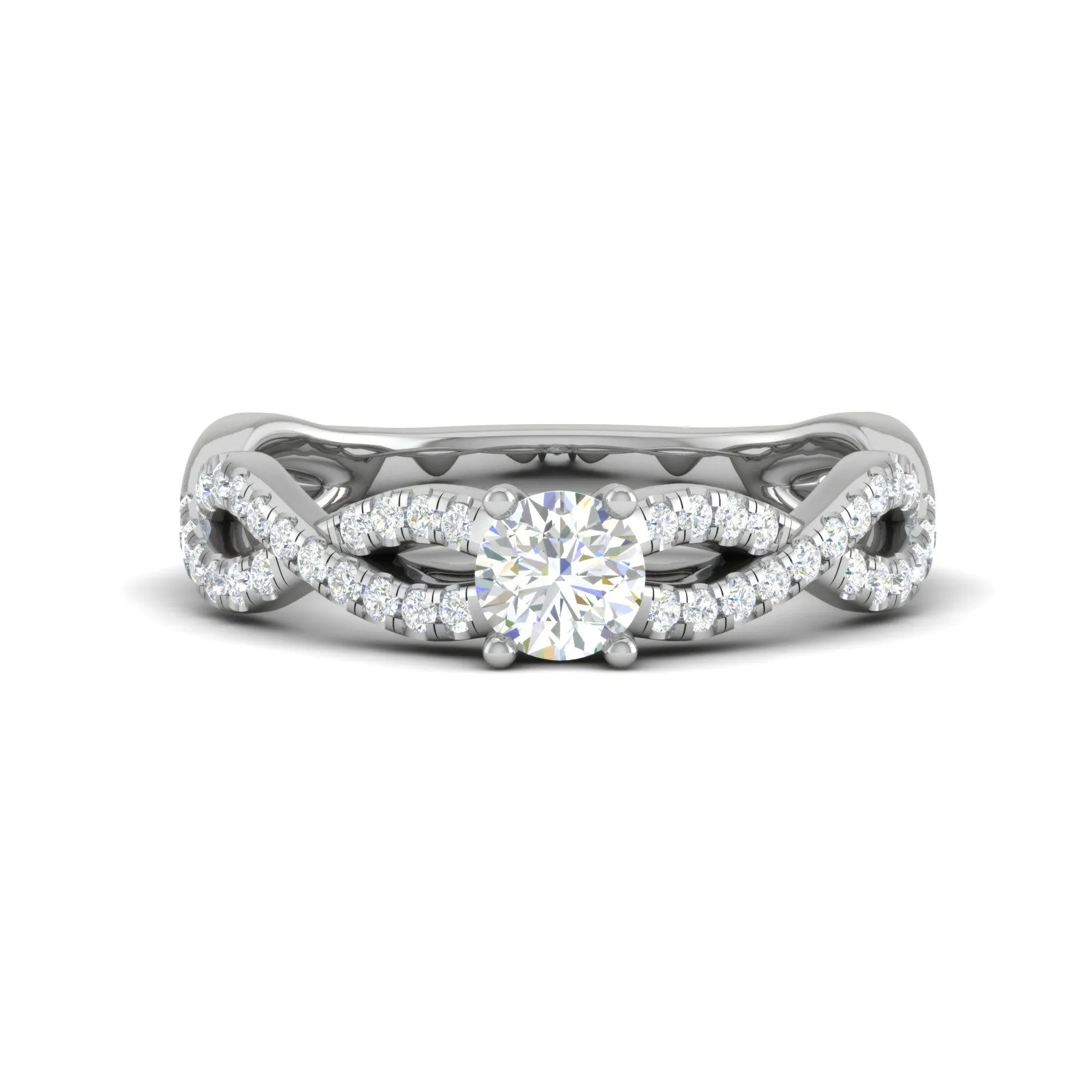 0.30 cts Solitaire Diamond Twisted Shank Platinum Ring for Women JL PT RP RD 150