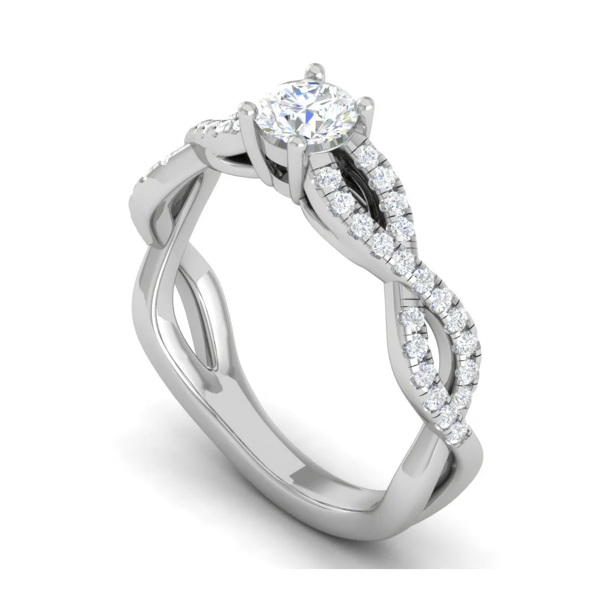 0.30 cts Solitaire Diamond Twisted Shank Platinum Ring for Women JL PT RP RD 150