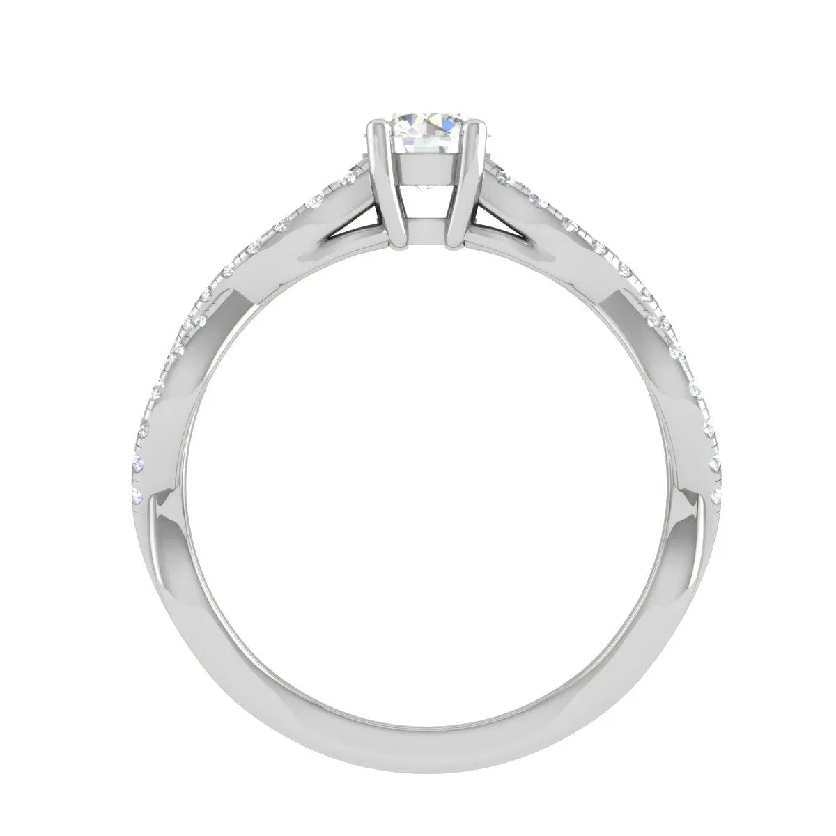 0.30 cts Solitaire Diamond Twisted Shank Platinum Ring for Women JL PT RP RD 150