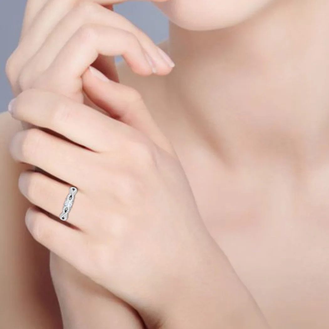 0.30 cts Solitaire Diamond Twisted Shank Platinum Ring for Women JL PT RP RD 150