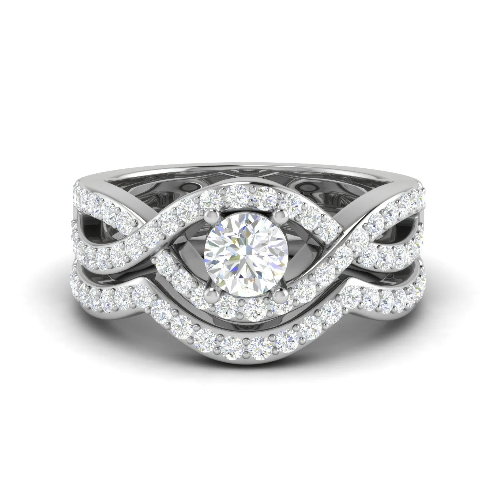 0.30 cts Solitaire Diamond Twisted Shank Platinum Ring JL PT RV RD 158
