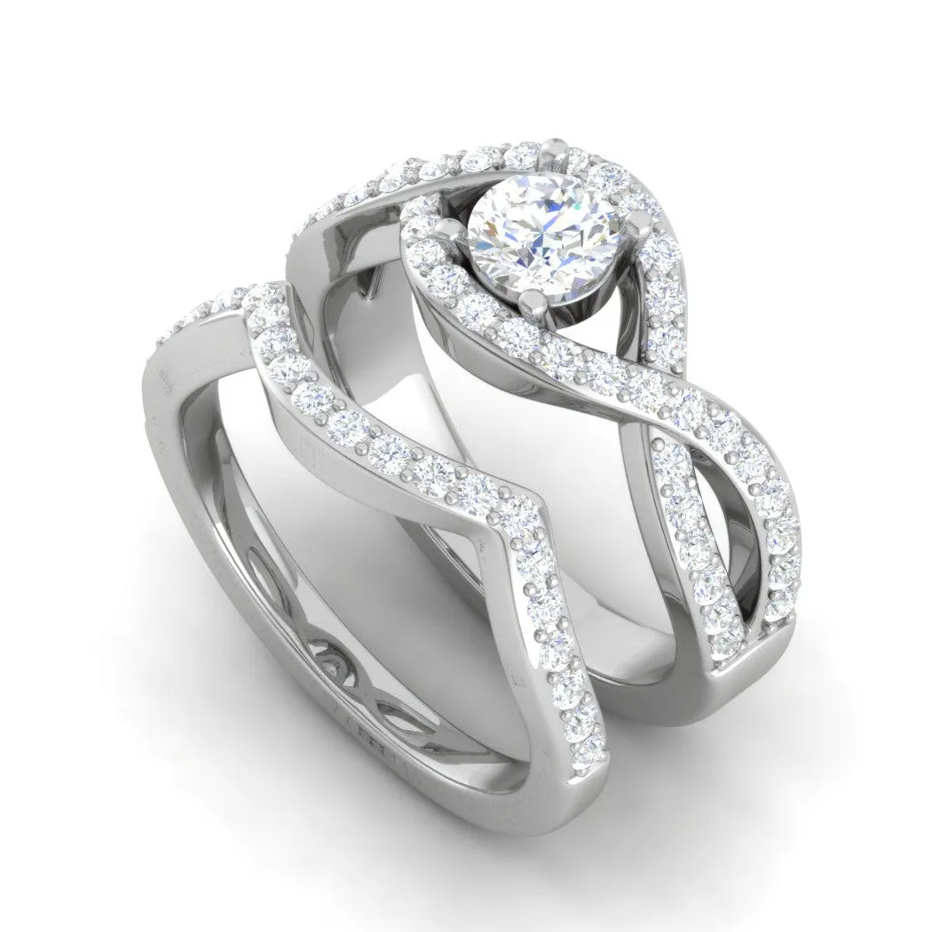 0.30 cts Solitaire Diamond Twisted Shank Platinum Ring JL PT RV RD 158