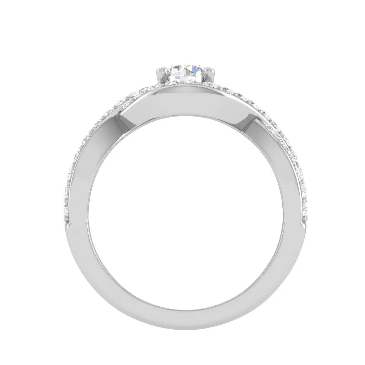 0.30 cts Solitaire Diamond Twisted Shank Platinum Ring JL PT RV RD 158