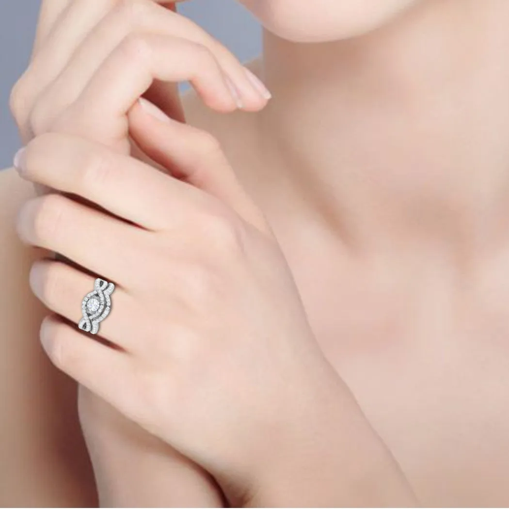 0.30 cts Solitaire Diamond Twisted Shank Platinum Ring JL PT RV RD 158