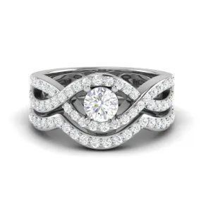 0.30 cts Solitaire Diamond Twisted Shank Platinum Ring JL PT RV RD 158