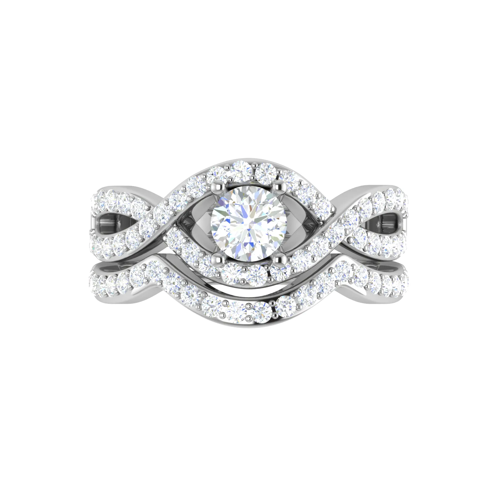 0.30 cts Solitaire Diamond Twisted Shank Platinum Ring JL PT RV RD 158
