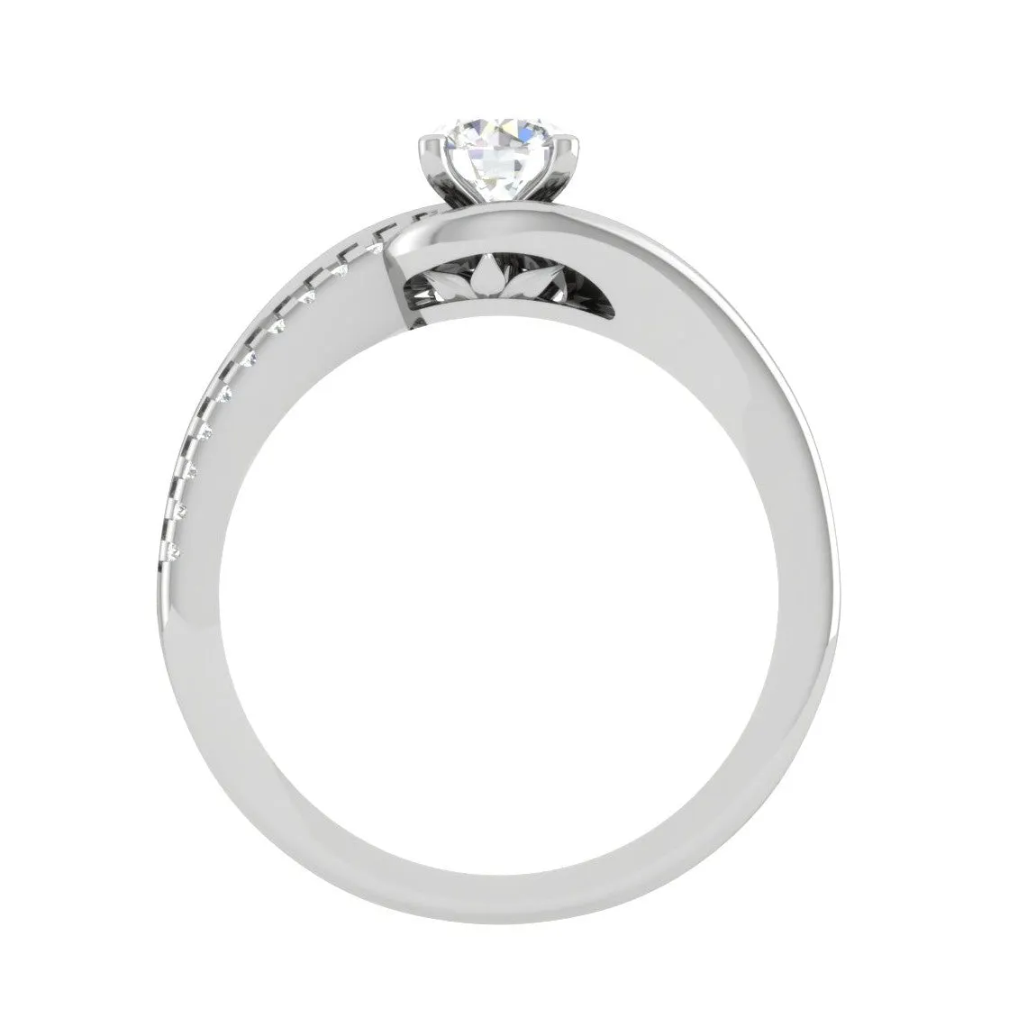 0.30 cts. Solitaire Platinum Diamond Split Shank Engagement Ring JL PT WB6005E