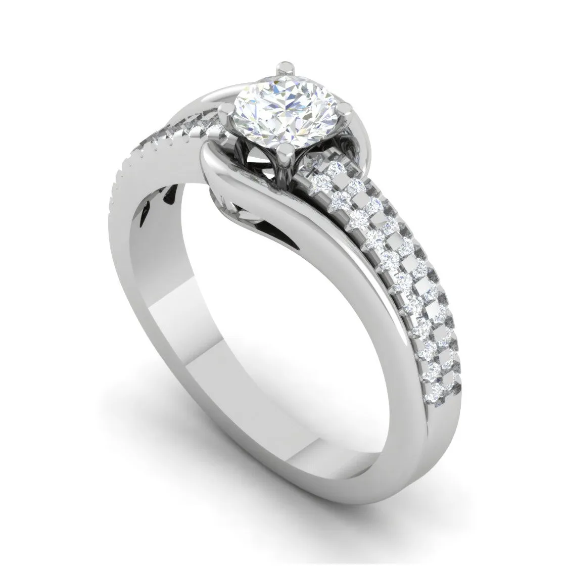 0.30 cts. Solitaire Platinum Diamond Split Shank Engagement Ring JL PT WB6005E