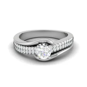 0.30 cts. Solitaire Platinum Diamond Split Shank Engagement Ring JL PT WB6005E