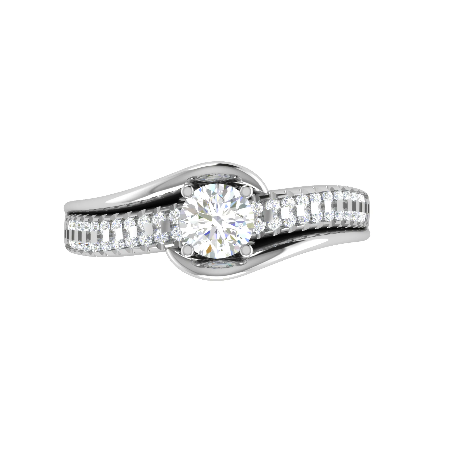 0.30 cts. Solitaire Platinum Diamond Split Shank Engagement Ring JL PT WB6005E