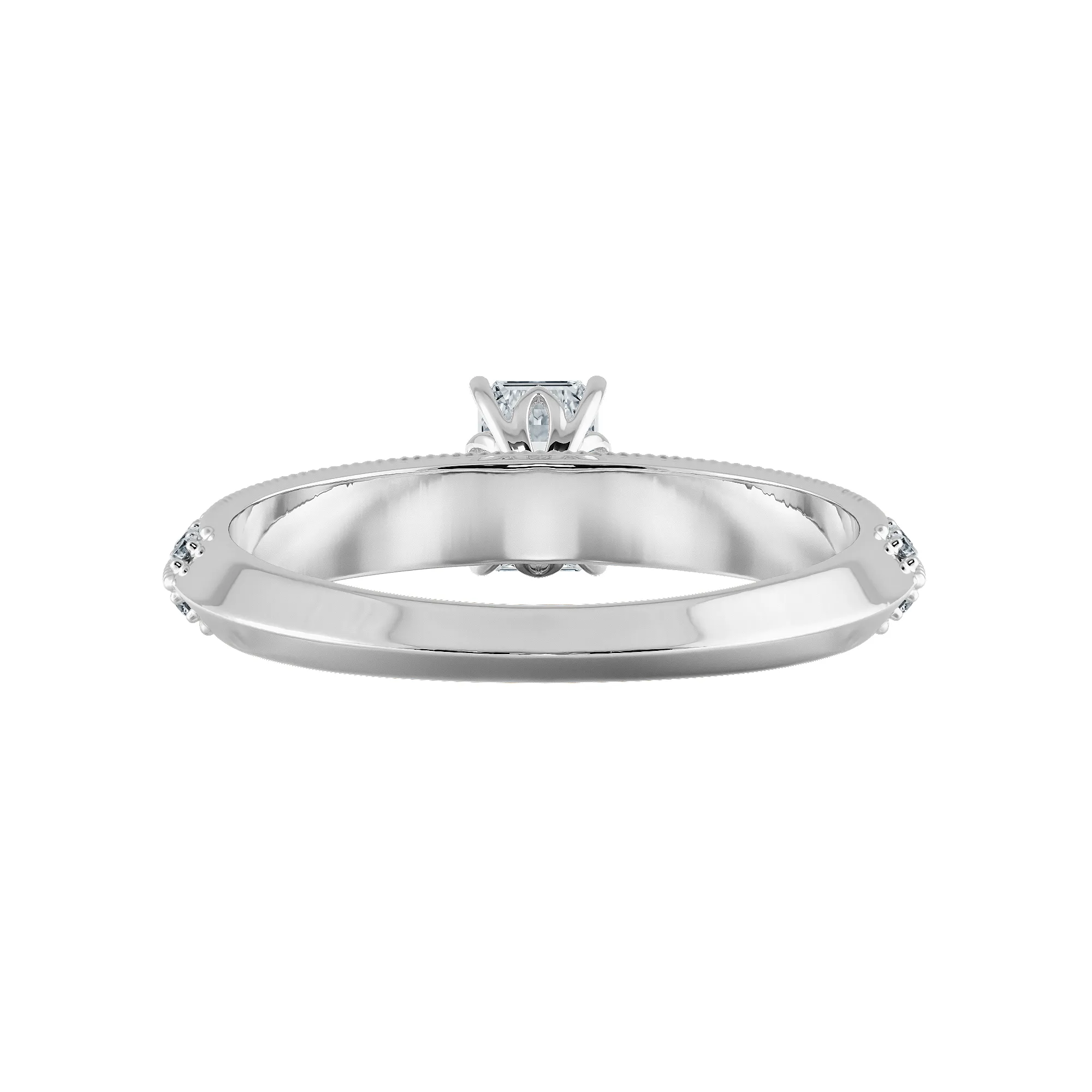 0.30cts Emerald Cut Solitaire Diamond Split Shank Platinum Ring JL PT 1188