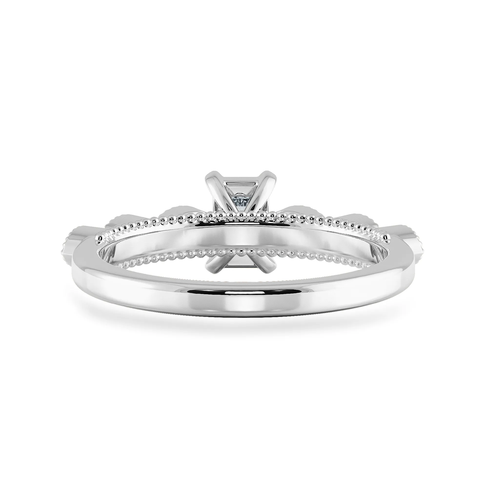 0.30cts Emerald Cut Solitaire Marquise Cut Diamond Accents Platinum Ring JL PT 2015