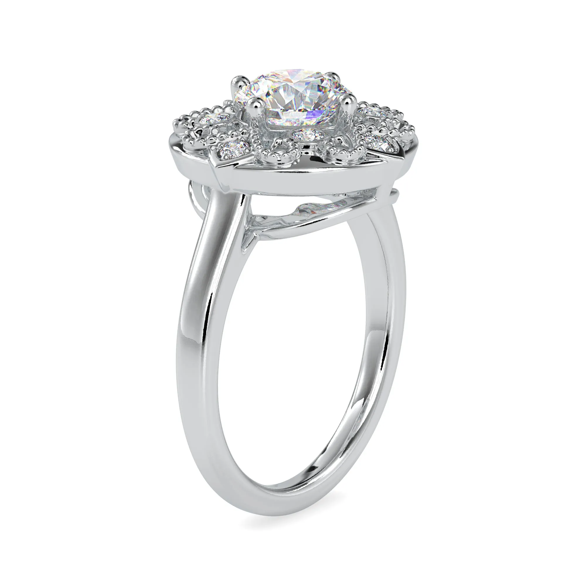 0.30cts. Solitaire Designer Platinum Diamond Engagement Ring JL PT 0044