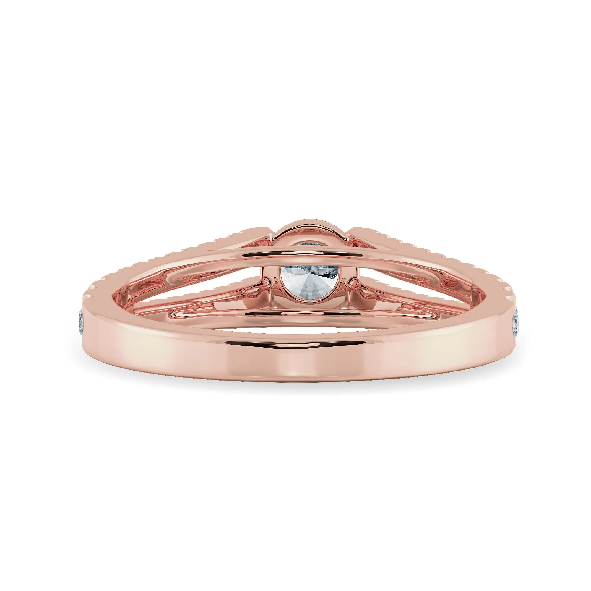 0.30cts. Solitaire Diamond Split Shank 18K Rose Gold Ring JL AU 1177R