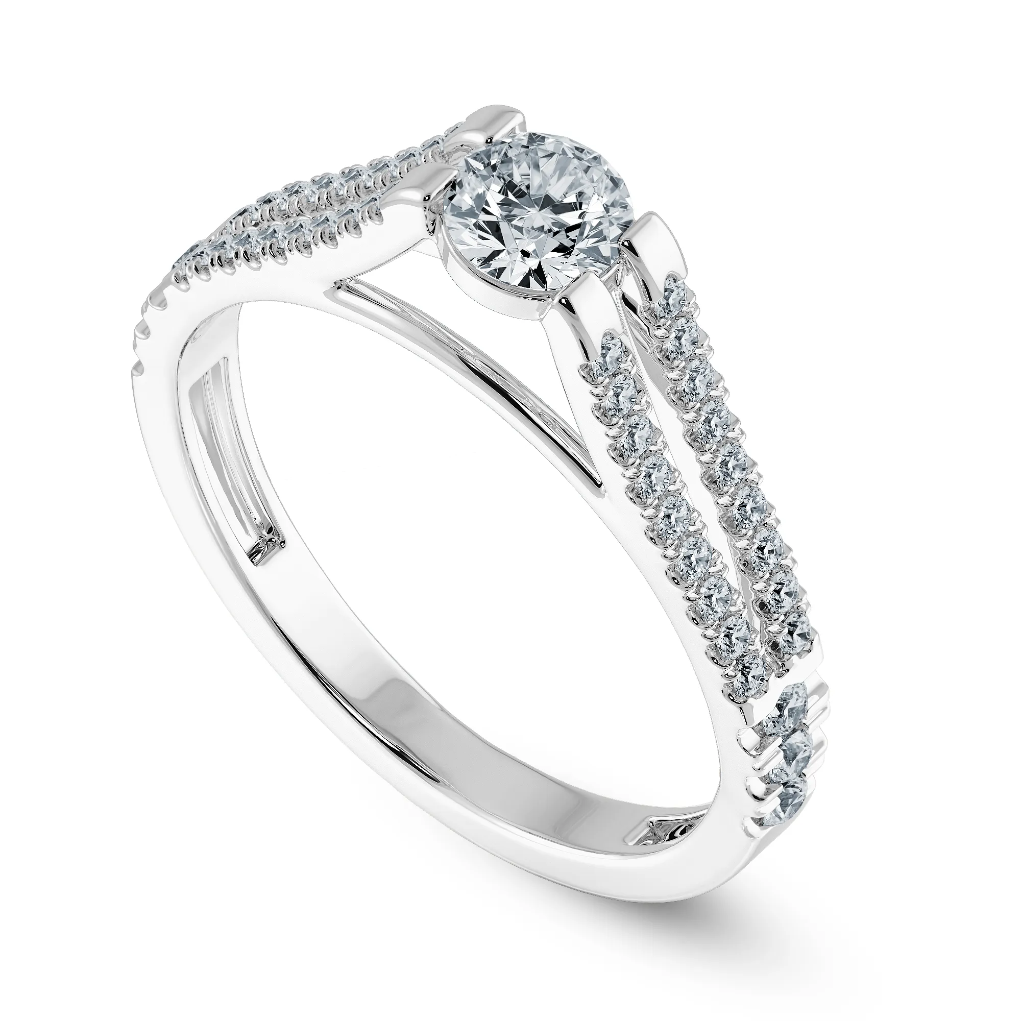 0.30cts Solitaire Diamond Split Shank Platinum Ring JL PT 1177