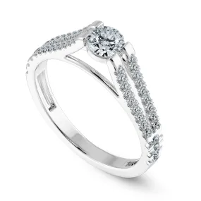 0.30cts Solitaire Diamond Split Shank Platinum Ring JL PT 1177