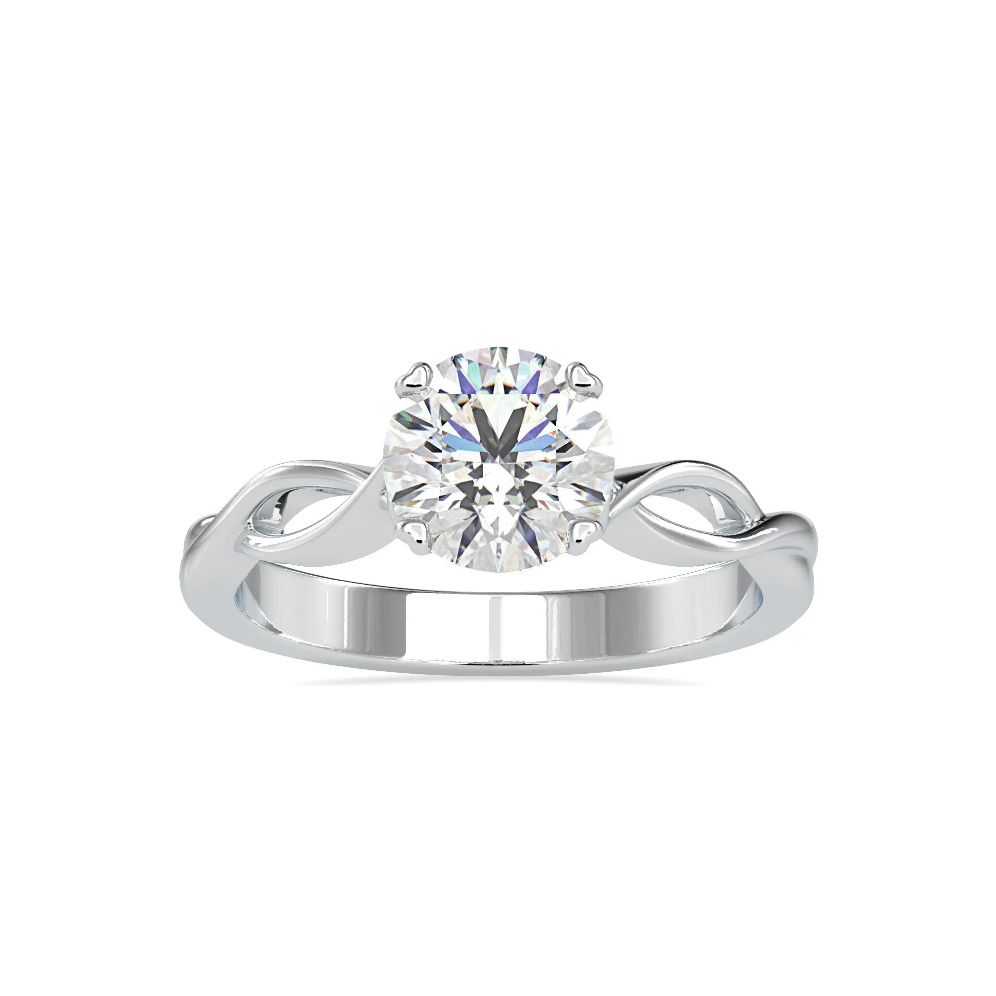 0.30cts. Solitaire Platinum Twisted Shank Engagement Ring JL PT 0137-B