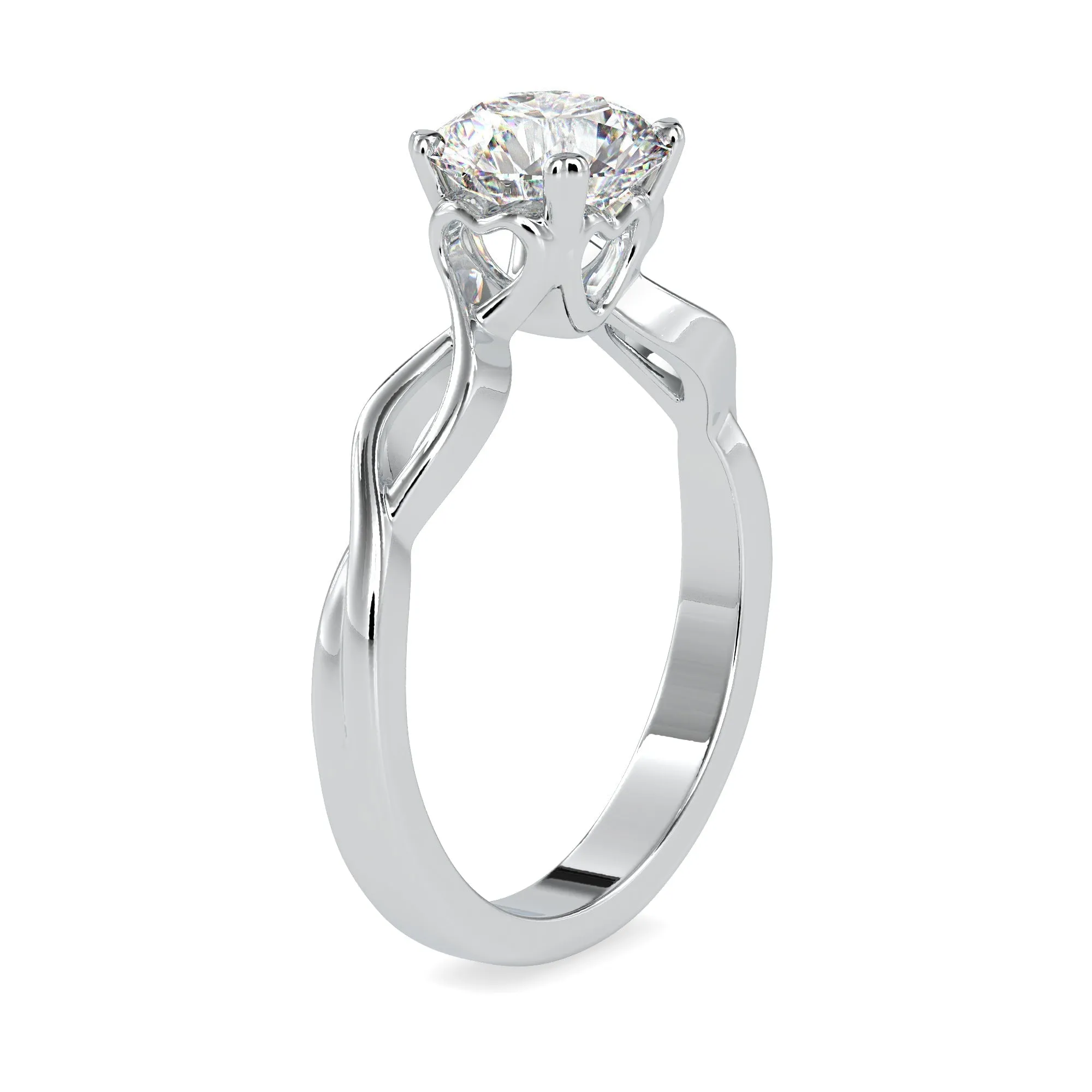 0.30cts. Solitaire Platinum Twisted Shank Engagement Ring JL PT 0137-B