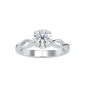 0.30cts. Solitaire Platinum Twisted Shank Engagement Ring JL PT 0137-B
