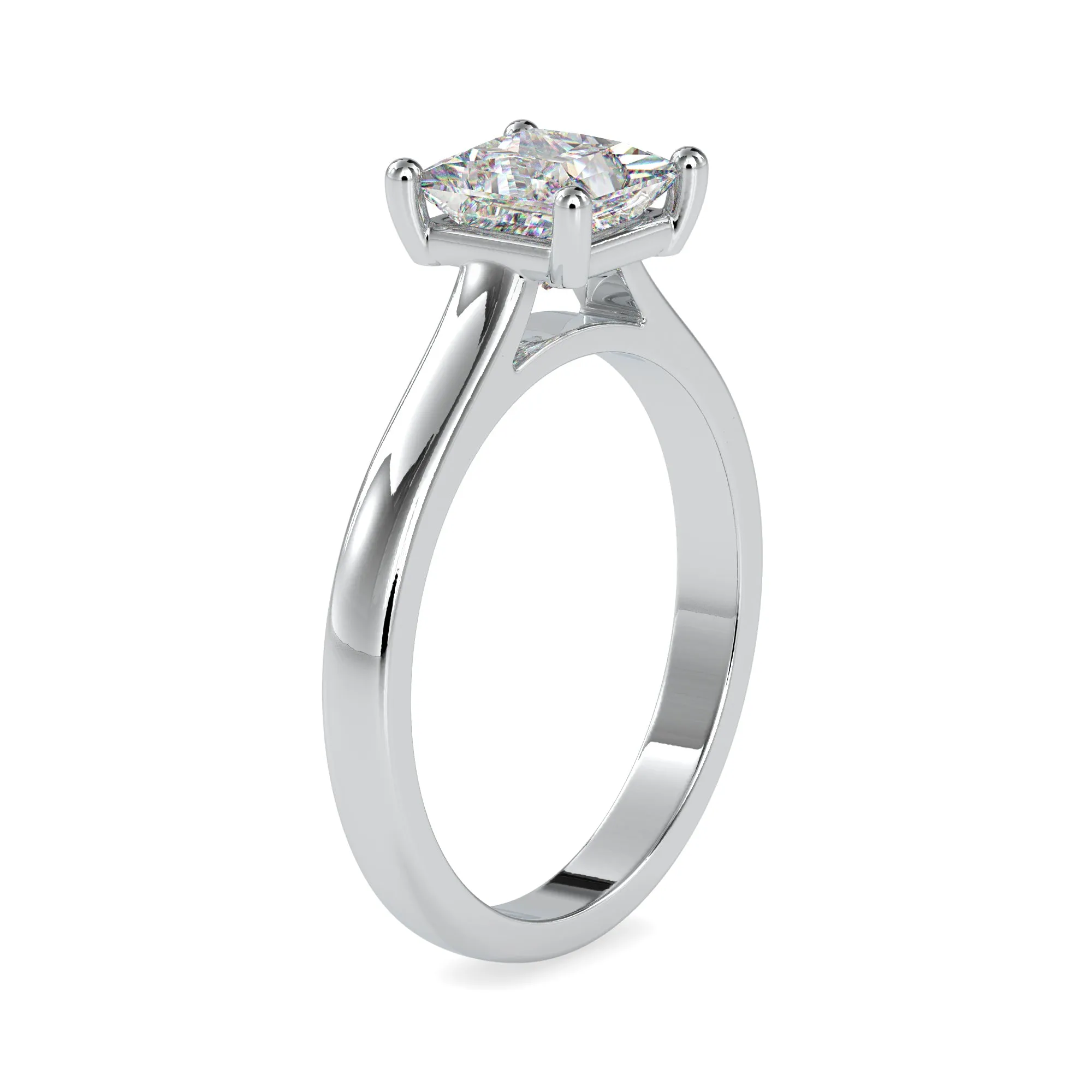 0.30cts. Solitaire Princess Cut Diamond Platinum Engagement Ring JL PT 0013-A